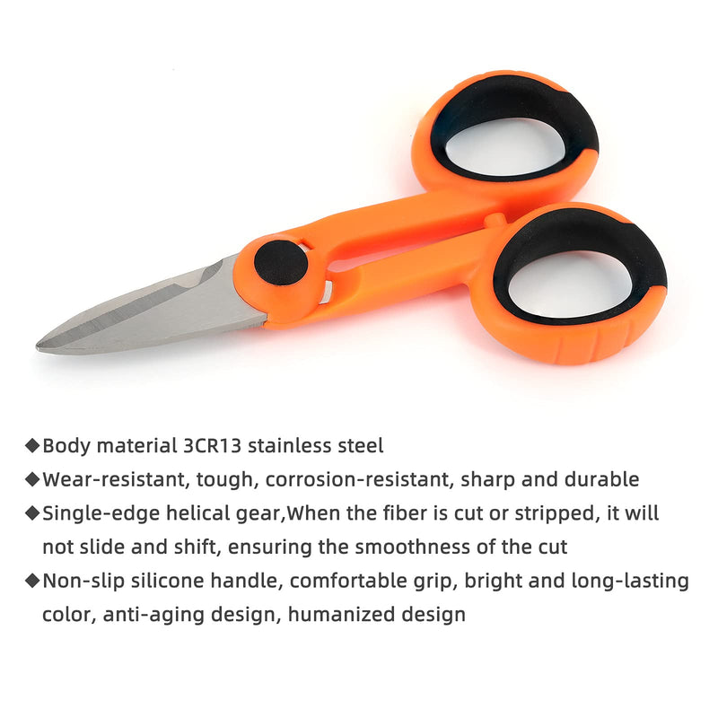 WL-9011Z Optic Fiber Cable Cutter Scissors for Fiber Optic Kevlar Shears Stainless Steel Electrical Shears Precision Scissor with Wire Optical Fiber Cut