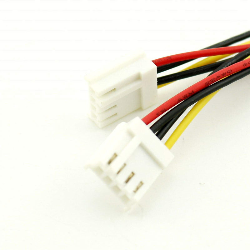 UpperFu 2pcs 5.25" 4 Pin Molex to 2 x 4 Pin 3.5" Floppy Drive FDD Female Y-Splitter Power IDE DC Internal Computer PC Power Cable Adapter Cord