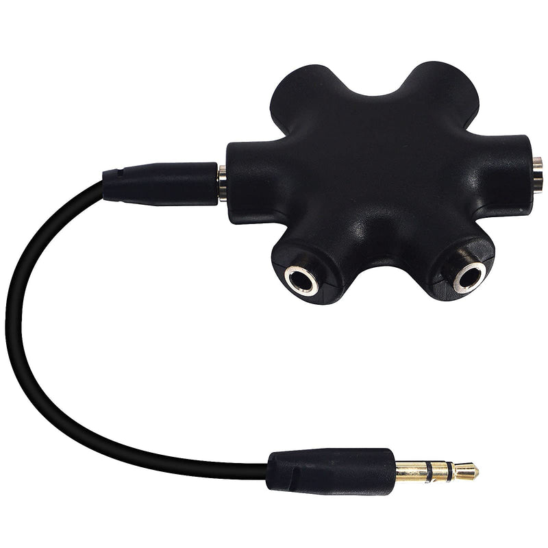 3.5mm Headphone Jack Splitter 3.5 Audio 5 Way 6 Port Female Connector Adapter Audio Earbuds Earphones Plug with 3.5mm Stereo Cable â€¦