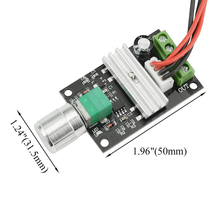 XINGYHENG 2Pcs DC Motor Governor 6V12V24V 3A Adjustable Speed Controller Regulation Switch 1203BB Variable Speed Pulse Positive Inversion Control Switching Button with Speed Control Knob