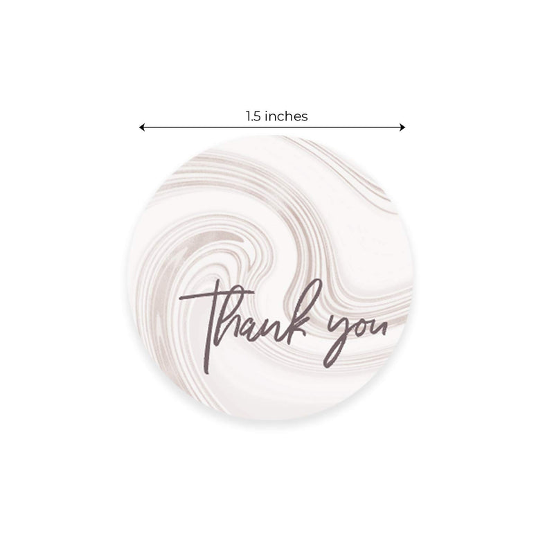 Faux Marble and Glitter Thank You Label/Roll of 500 1.5" Labels/Chic and Modern Thank You Stickers