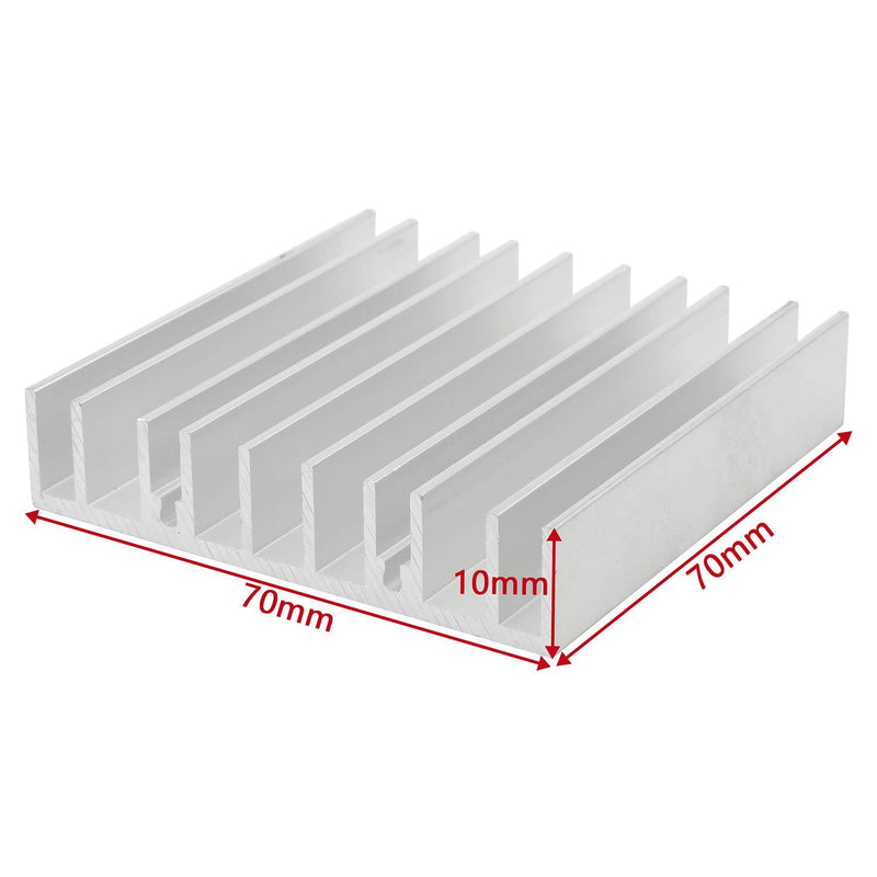 Unxuey 4Pcs Set Aluminum Heat Sink Cooler Fin White Tone Aluminium Radiator for Power Amplifier Transistor 70mm(L) x 70mm(W) x 15mm(H)