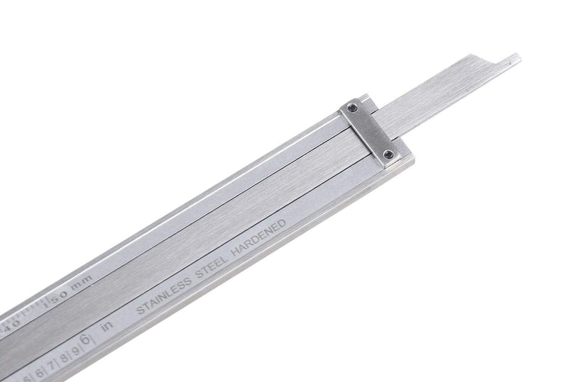 Accusize Industrial Tools 0-6''/0-150 mm by 0.001''/0.02 mm Inch/Metric Dual Needle Precision Dial Caliper Stainless Steel, P920-S236 0-6" / 0-150mm