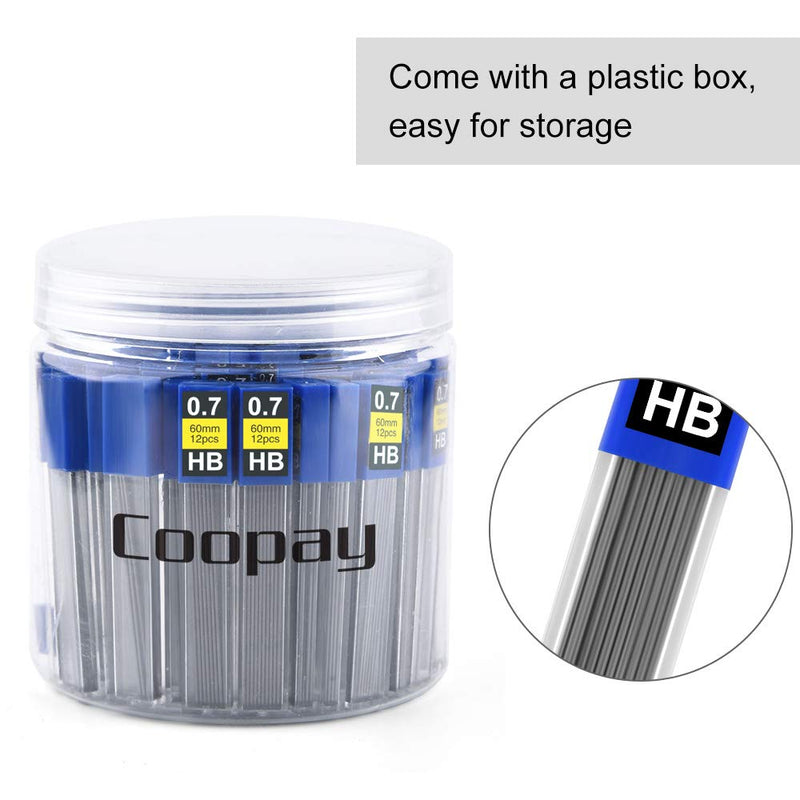 Coopay 960 Pieces Lead Refills 0.7 mm HB Break Resistant Mechanical Pencil Refills, 12 Pack Per Tube, 80 Tubes(0.7 mm)