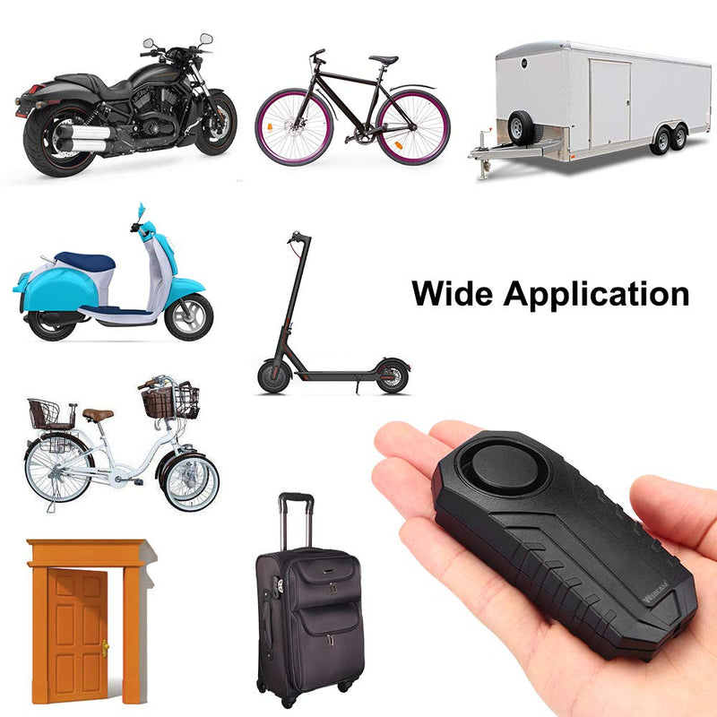 Wsdcam 113dB Bike Alarm Wireless Vibration Motion Sensor Waterproof Motorcycle Alarm with Remote