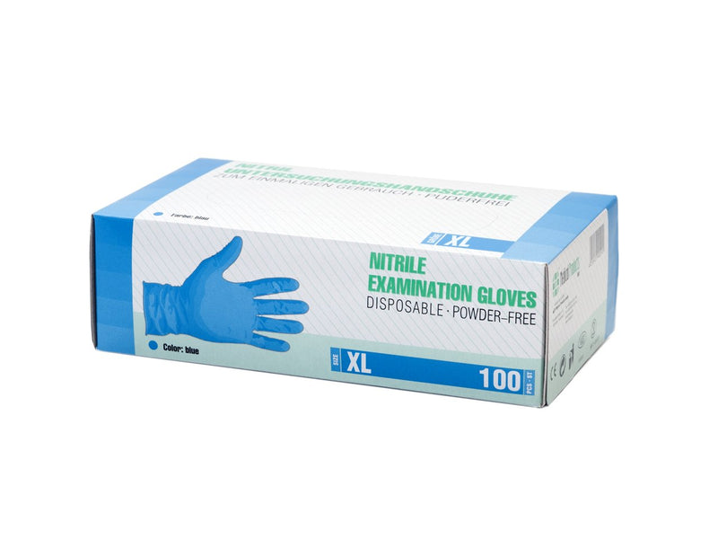 SF Medical Products GmbH Disposable Gloves XL Blue Pack of 100 Box Disposable Gloves Powder-Free Nitrile Gloves Non-Sterile Rubber Gloves Nitrile Gloves