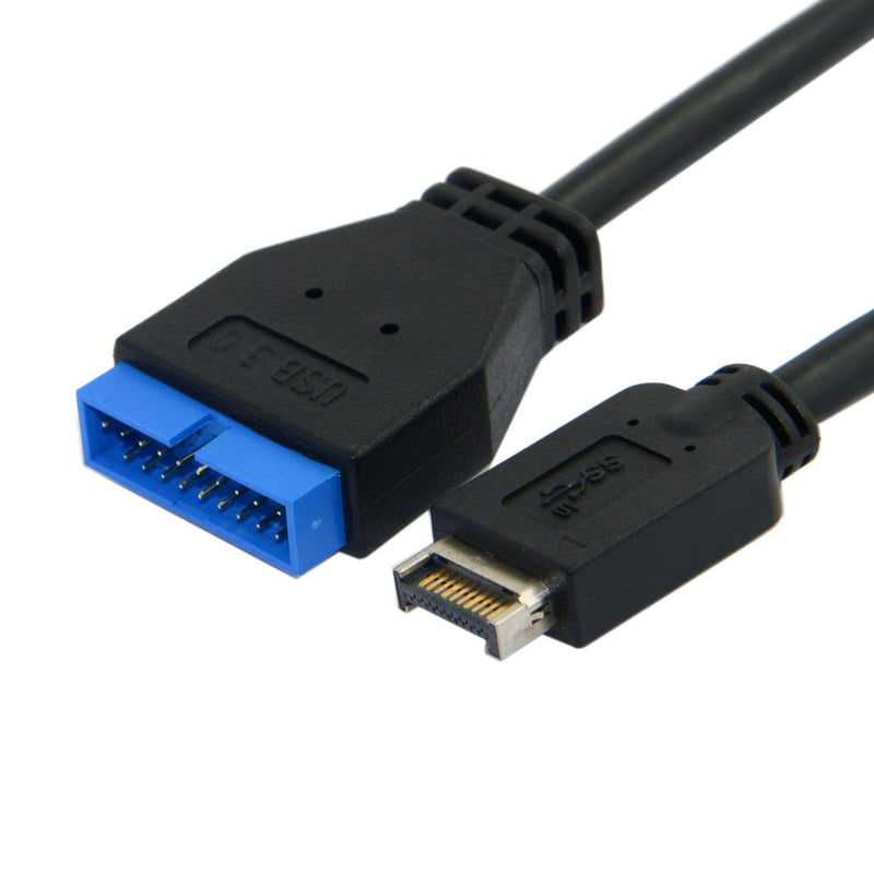 chenyang CY USB 3.1 Type-E Front Panel Header to USB 3.0 20Pin Header Extension Cable for ASUS Motherboard 20cm Black Type-E Male to 20 Pin Female