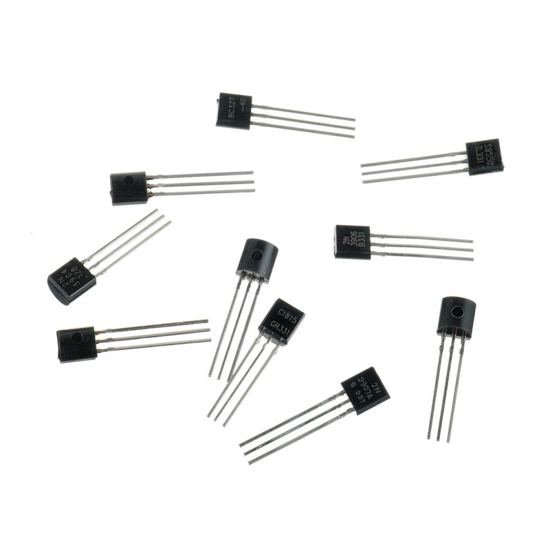 HUAREW 10 Values 250 Pcs Transistors NPN BC337 C1815 S8050 2N2222 2N2907 2N3904 PNP A1015 BC327 S8550 2N3906 BJT Bipolar Junction Transistor Assortment Kit