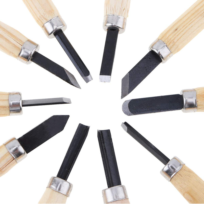 OriGlam 10pcs Professional Wood Carving Chisel Set, Carbon Steel Wood Carving Tools, Woodworking Chisels Wood Chisel Kits, Power Grip Carving Tools Great for Carving Woodworking Beginners & Kids