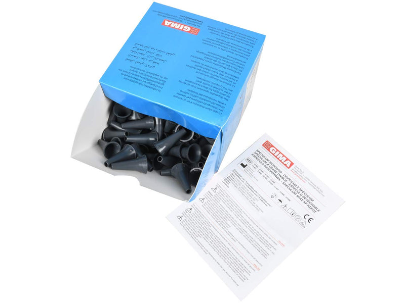 GIMA - Mini disposable ear speculum, Ø 4 mm, gray color, latex free, pack of 250 pieces gray