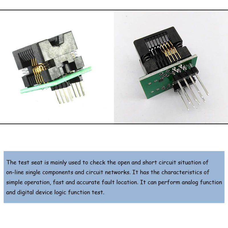 Ximimark 2Pcs SOIC8 SOP8 to DIP8 IC Programmer Socket Converter Adapter Module 150mil 200mil For 25xx Eeprom Flash