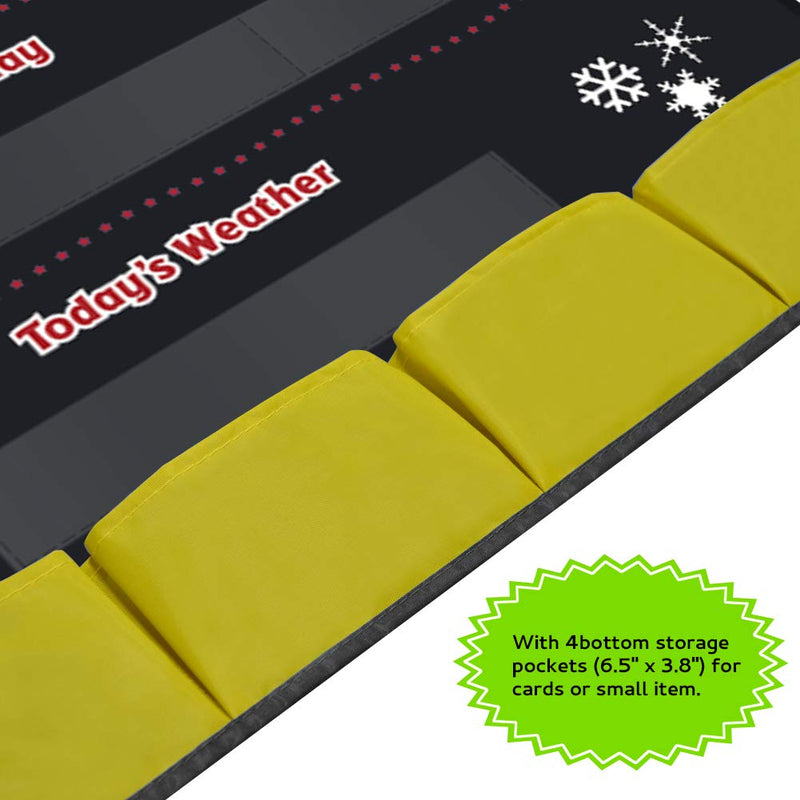 Godery Calendar and Weather Pocket Chart, Classroom Organized Chart, 149 Pieces (Black) Black