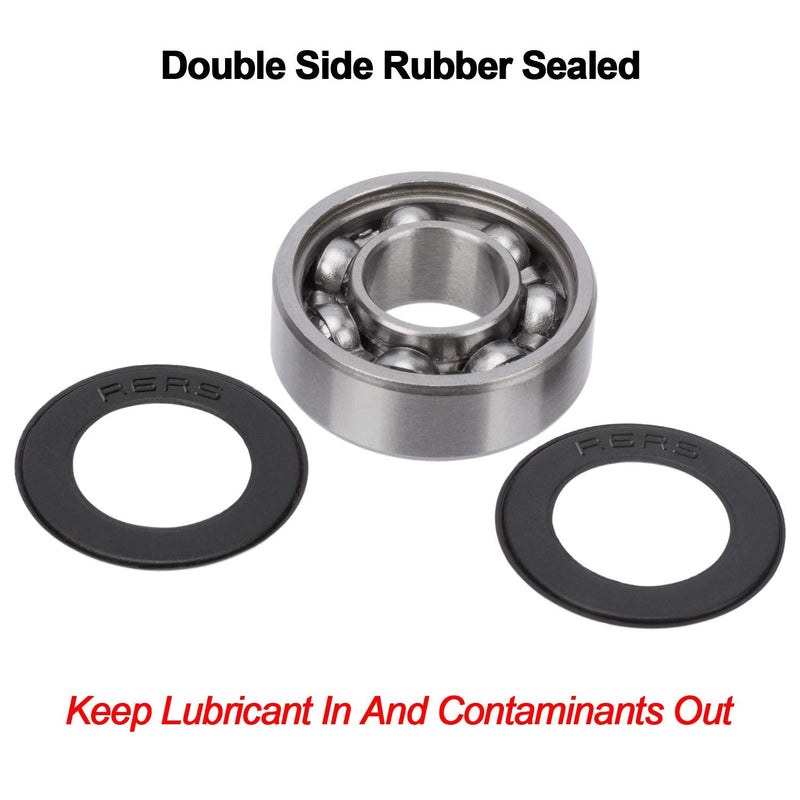 10 Pack R6-2RS Ball Bearings, 3/8’’x 7/8’’x 9/32’’ Double Rubber Sealed Miniature Deep Groove Ball Bearing, R6 - rs
