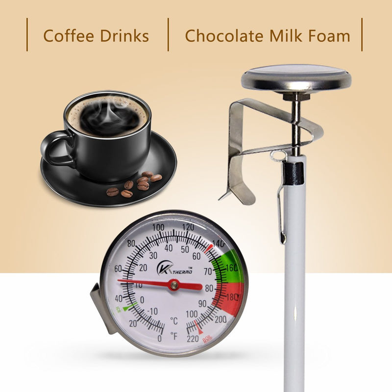 KT THERMO Instand Read 2-Inch Dial Thermometer,Best For The Coffee Drinks,Chocolate Milk Foam 0~220â„‰