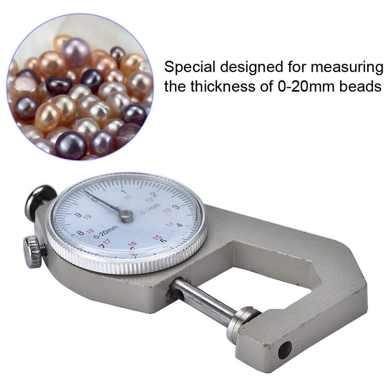 Measuring Gauge,0-20mm 0.1mm Precision Pearl Thickness Bead Diameter Flat Head Pointer Instruments Portable Gauge Calipers for Jewelry Crafts Makers