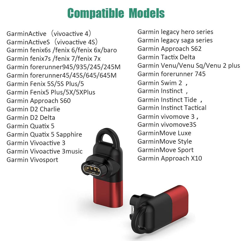 Garmin Watch Charger to 8-Pin Adapter 90 Degrees, Compatible with Garmin Fenix 7/7S/7X/6S/6/6X/5S/5/5X, Instinct 1/2/2S/Tide/Tactical, Forerunner, Vivomove,Vivoactive,Venu Series and More iPhone Port