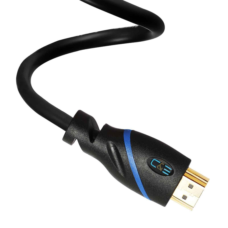 25ft (7.6M) High Speed HDMI Cable Male to Male with Ethernet Black (25 Feet/7.6 Meters) Supports 4K 30Hz, 3D, 1080p and Audio Return CNE60539 25 Feet (Single Pack) HDMI Male to Male 1 Pack