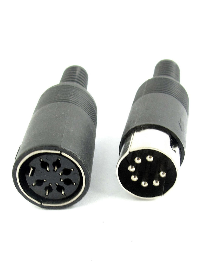 uxcell 2 Set Plastic Housing 7Pin Female + Male DIN Audio Connector Adapter