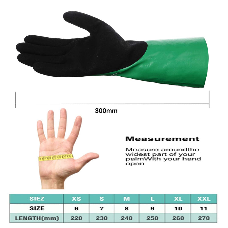 DS Safety Nitrile Coating Chemical Resistant Gloves 1 Pair (M) Medium (Pack of 2)