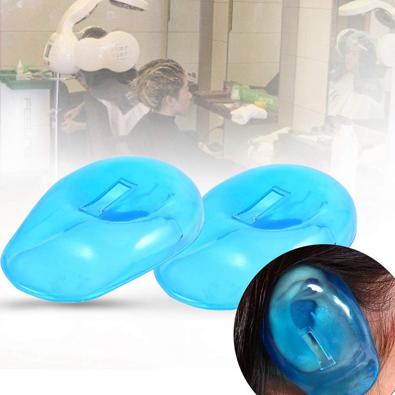 Ear Cover Protector, 2pcs Ear Cover Shield Protector, Blue Reusable Ear Cover Shield Ear Cover Hair Dye Shield Protector for Home Personal Use or Business Hairdressing Salon Use