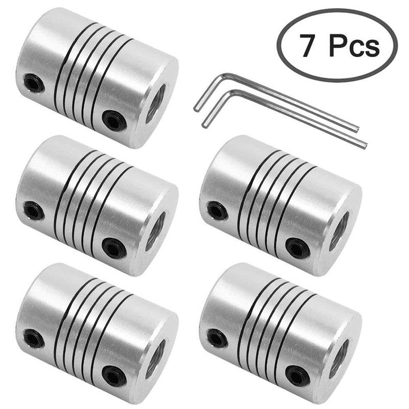 AFUNTA 5 Pcs Flexible Couplings 5mm to 8mm Compatible with NEMA 17 Stepper Motors, Used in Small CNC Machines & 3D Printer Prusa i3 or ORD Bot with 2 Pcs Allen Wrench