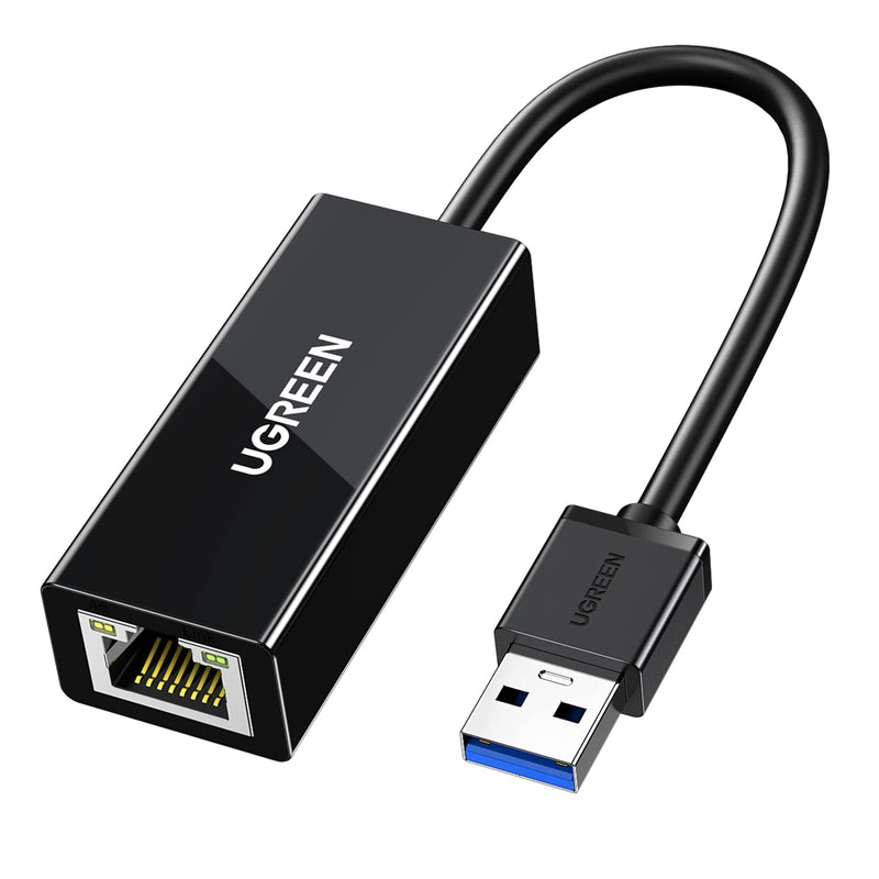 UGREEN USB to Ethernet Adapter for Laptop PC Gigabit USB 3.0 to 10 100 1000 Mbps Network Adapter USB A to RJ45 Wired LAN Adapter Compatible with Nintendo Switch MacBook Mac Mini Windows macOS Linux Black