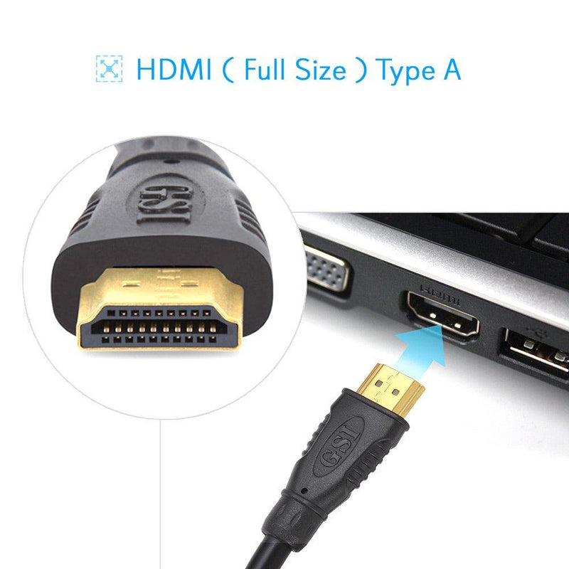 Pyle 12ft’ High Definition HDMI Cord - Portable Universal Gold Plated HDMI Cable Wire Adapter - TV to Player/Speaker/Computer Audio Video Connection - Supports 1080p HD 4K, 3D - Pyle GAHDMI6 (Black)