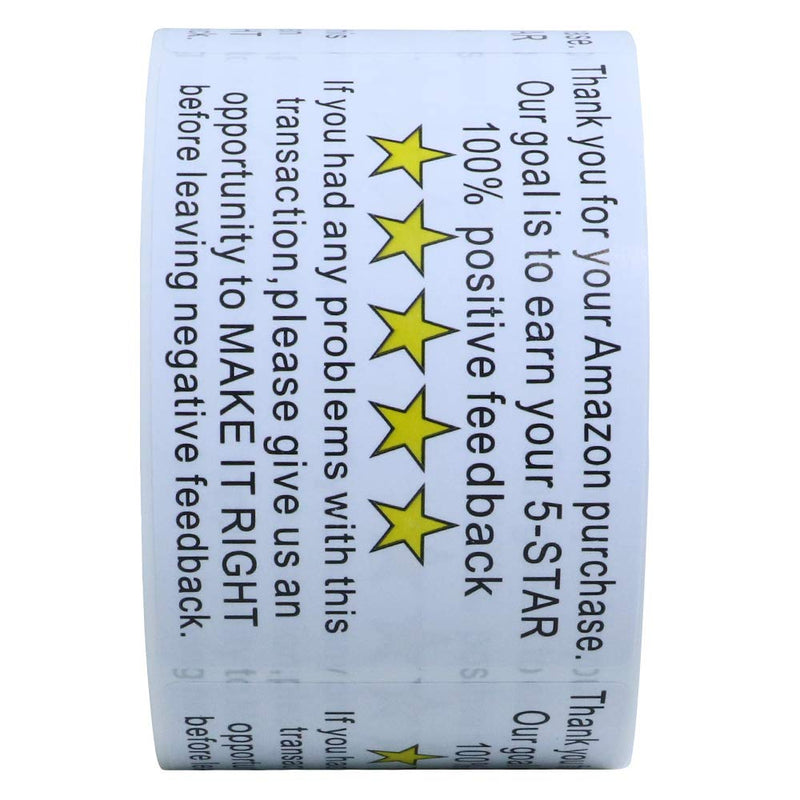 Hybsk 2"x 3" Amazon Thank You for Your Purchase Feedback Shipping Labels Adhesive Label 200 Per Roll