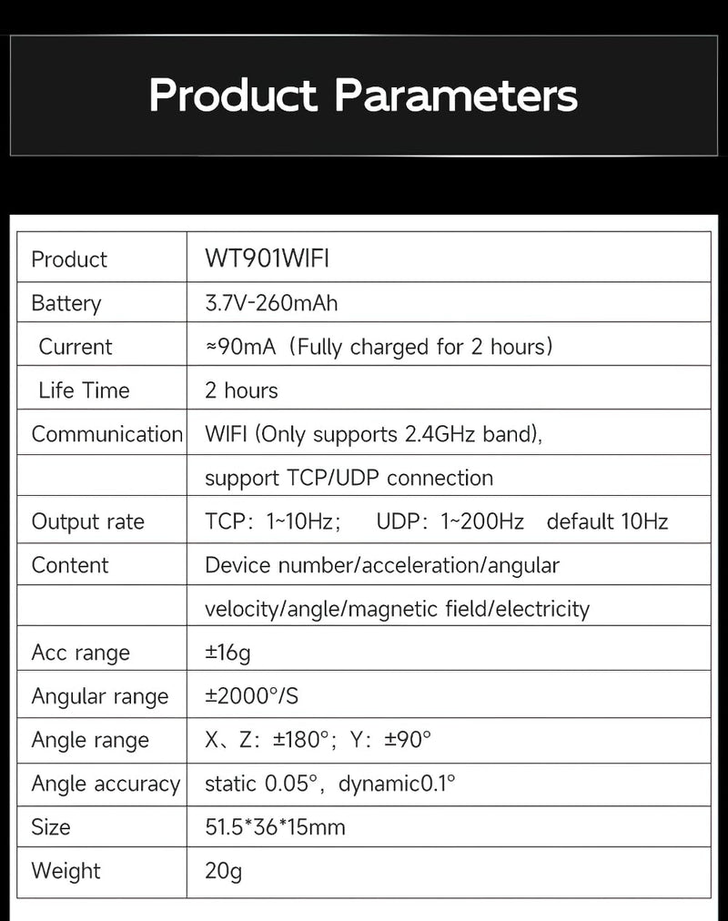 WT901WiFi Wireless Connection PC + Serve Saved 9 Axis AHRS Sensor 3 Axis Tilt Angle Inclinometer Accelerometer Gyroscope Magnetic Field mpu9250 module provides PC/Android/Server software