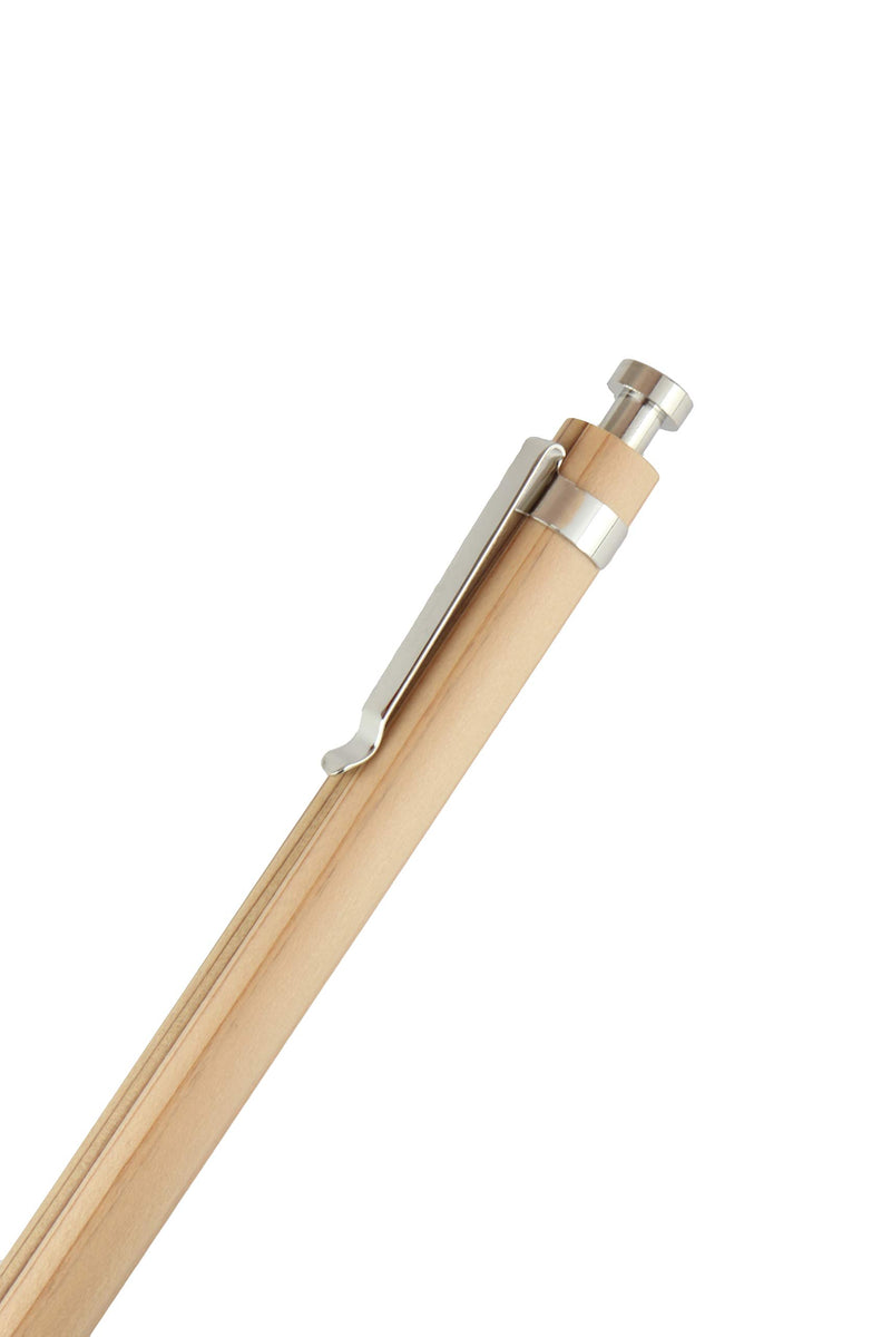 Wooden cypress click ballpoint pen 0.7mm (made in Japan) &mitsubishi 0.7mm,ballpoint pen refill set(WOOD-4/S-7L)