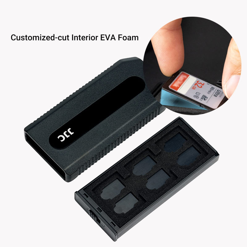 18 Slots Memory Card Case for 12 Micro SD Card and 6 SD Cards,Pop-up Design, Micro SD/Micro SDHC/Micro SDXC TF Card Holder Organizer, SD/SDXC/SDHC Card Case Storage 18 Slots=12 Micro SD+6 SD Cards
