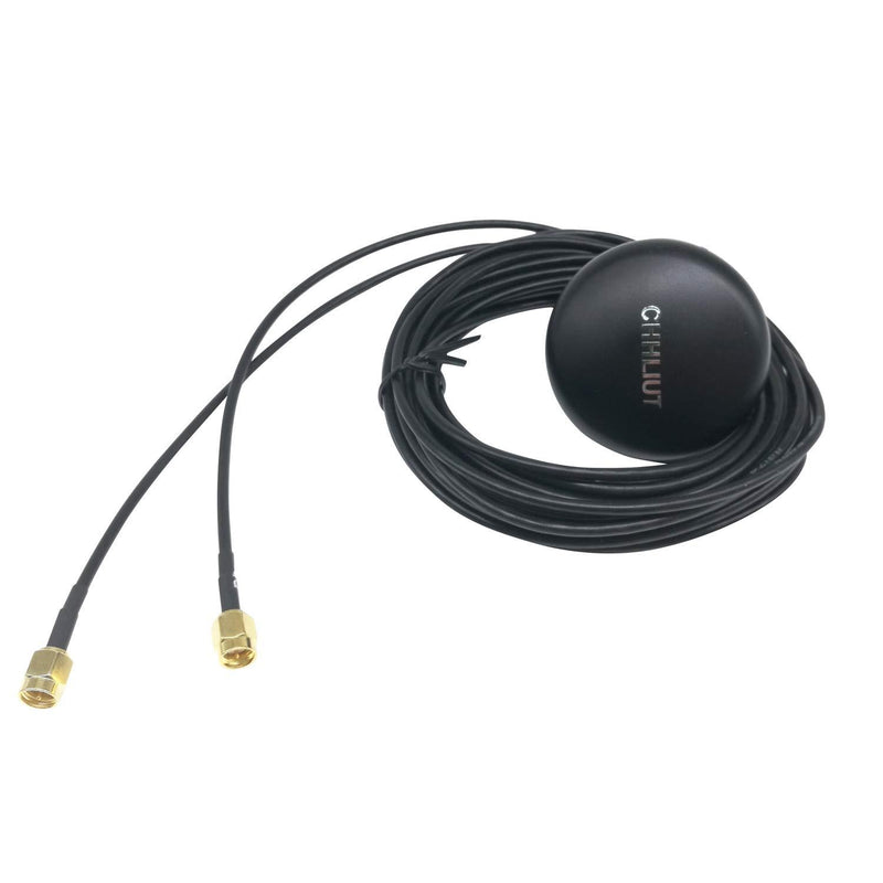 2G 3G 4G LTE Antenna BD GSM GPS Combined Antennas Outdoor Screw Mount Combo Mimo Antenna 3.5dbi with Dual SMA Male Connector 9.8ft RG174 Coaxial Cable