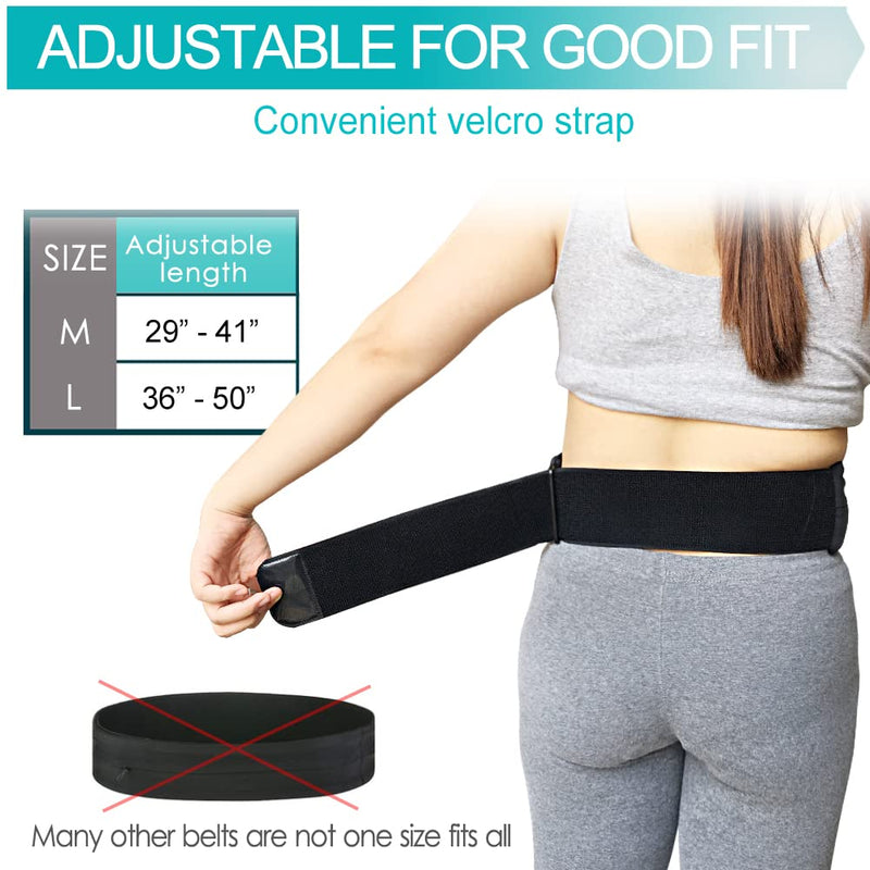 Multi Use Peritoneal Dialysis PD Belt Breathable Abdominal Catheter Protection Covers Adjustable Drainage Holder Waist Fixation/Straps for Stomach G/Peg/J Feeding Tube, Medium 29-41" Black Medium (Pack of 1)