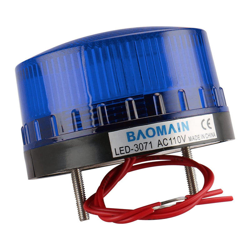 Baomain Blinking Signal Round Warning Light LED-3071 AC 110V 3W Blue