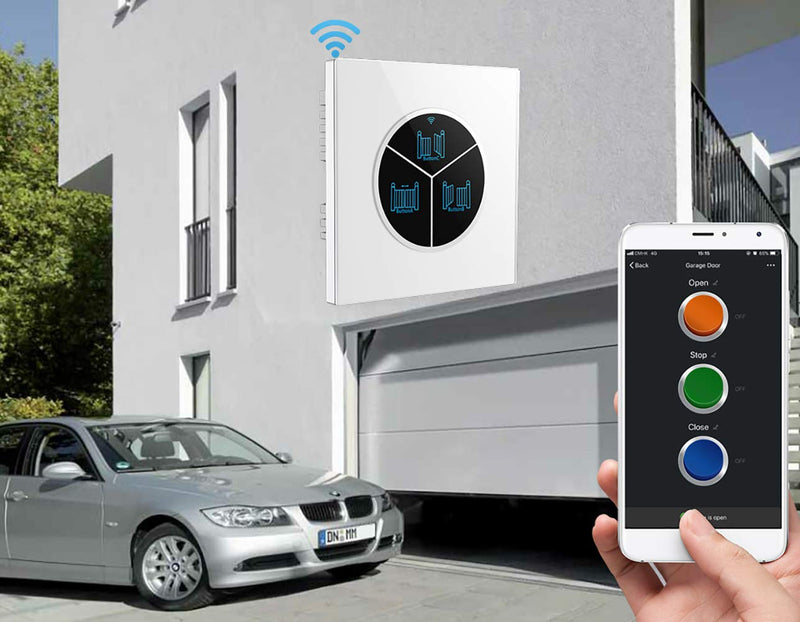 Wireless Garage Door Opener Remote WiFi Switch Universal Controlled by Smartphone for Automatic Gate Opener System (Without Door Sensor) Without door sensor