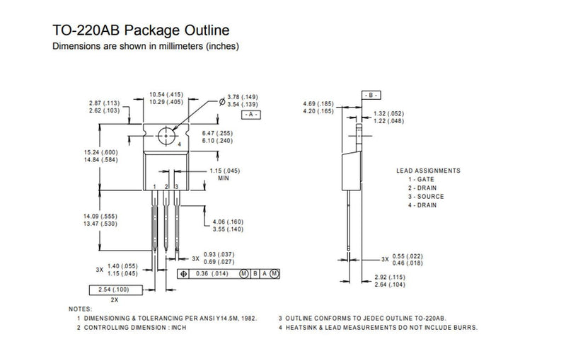 Bridgold 10pcs IRF640 IRF640N IRF640NPBF N-Channel MOSFET, 18 A, 200 V,TO-220