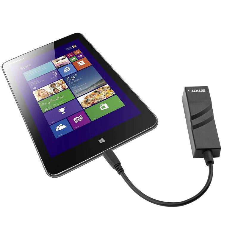 OTG Micro B Ethernet Adapter for Linux Raspberry Pi Zero W, Windows 10 Tablet (Lenovo Miix 2 8), Android Samsung Galaxy Tab Pro 10.1" - Micro USB 2.0 RJ45 10/100 LAN