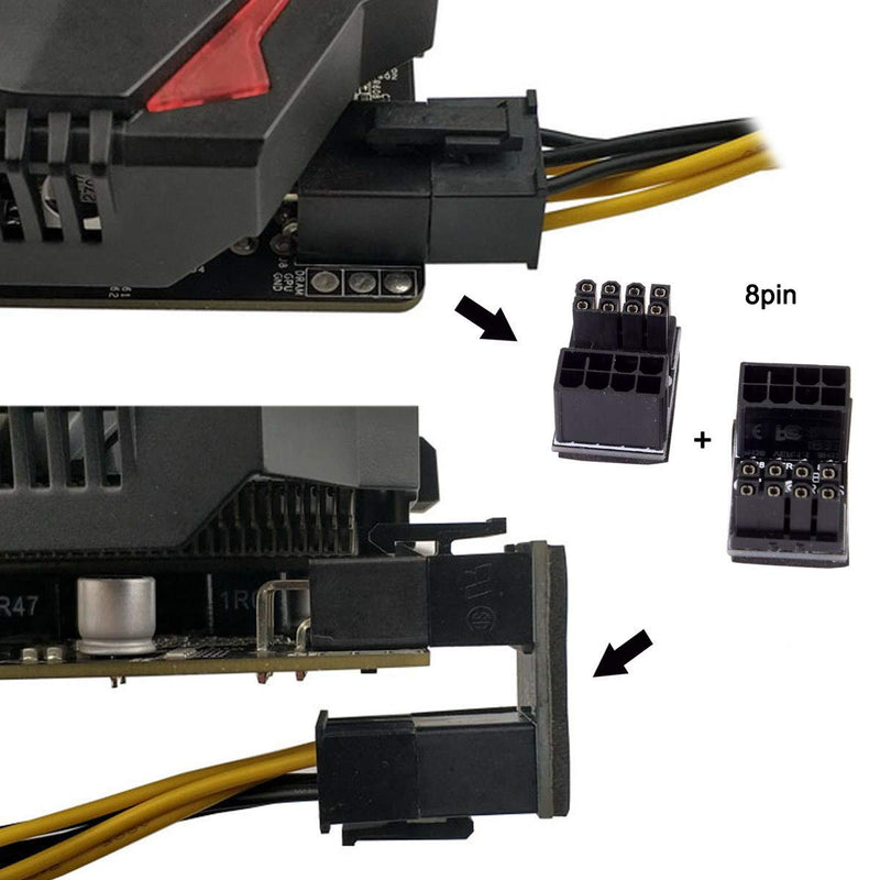 CY ATX 8Pin Female to 8pin Male 180 Degree Angled Adapter for Desktops Graphics Card 8PIN-8PIN*2