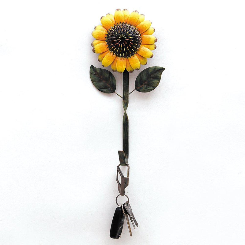 YK DECOR Decorative Metal Sunflower Hook for Hanging Coat Key Hat in Entryway Kitchen Office Garage Gift