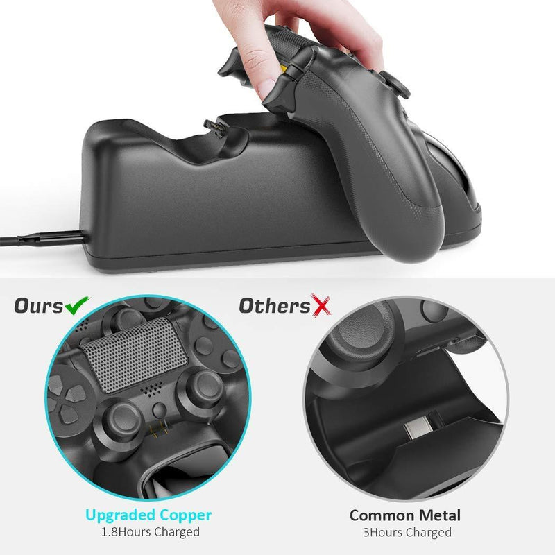 PS4 Controller Charger Dock Station, OIVO Playstation 4 PS4 Controller Charging Dock Station Upgraded 1.8-Hours Charging Chip, Charging Dock Station Replacement for PS4 Dualshock 4 Controller Charger