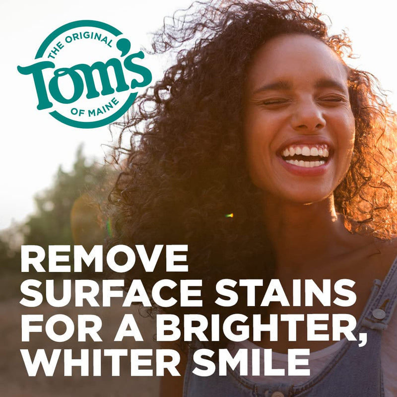 Tom's of Maine Fluoride-Free Antiplaque & Whitening Natural Toothpaste, Peppermint, 5.5 oz. 2-Pack 5.5 Ounce, 2 Pack