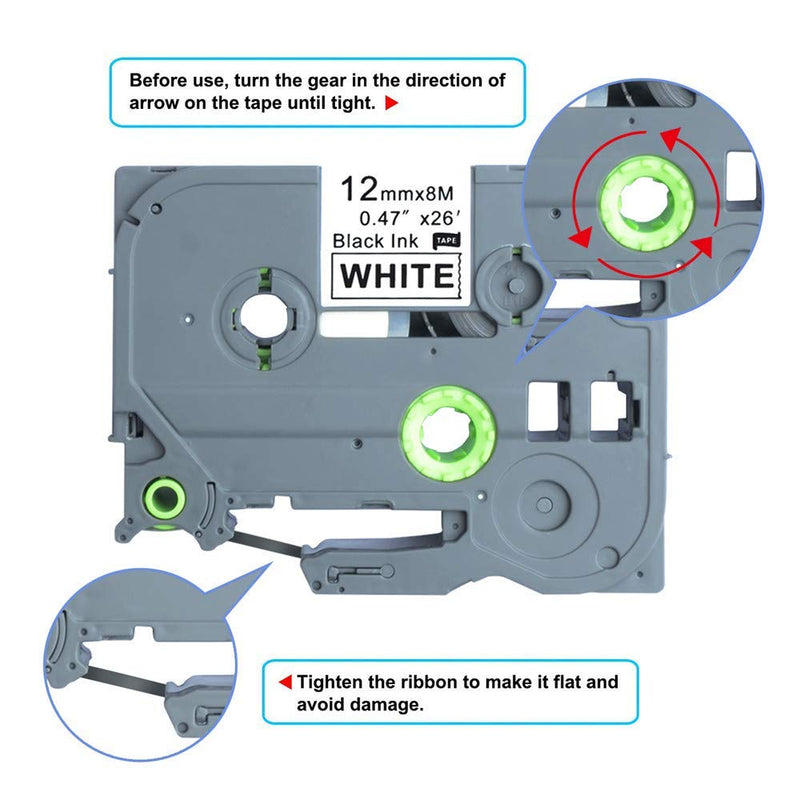 Aomya 3 Pack TZe-231 P-Touch Label Maker Tape 1/2"x26.2ft (12mm x 8m) Black on White Compatible for BRO PT-1010, PT-1010B, PT-1010NB, PT-1010R, PT-1010RDT, PT-1010S Tze-231 3pcs