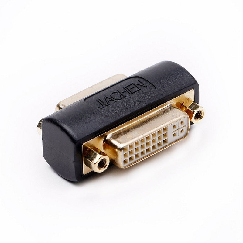 DVI Coupler Female to Female Gender Changer Bulkhead Mount Adapter (Black Gold Plated)