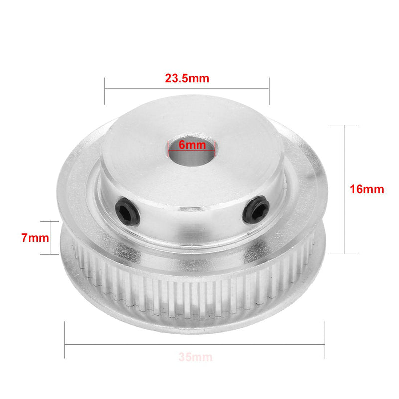uxcell Aluminum 50 Teeth 6mm Bore 2.032mm Pitch Timing Belt Pulley for 6mm Belt