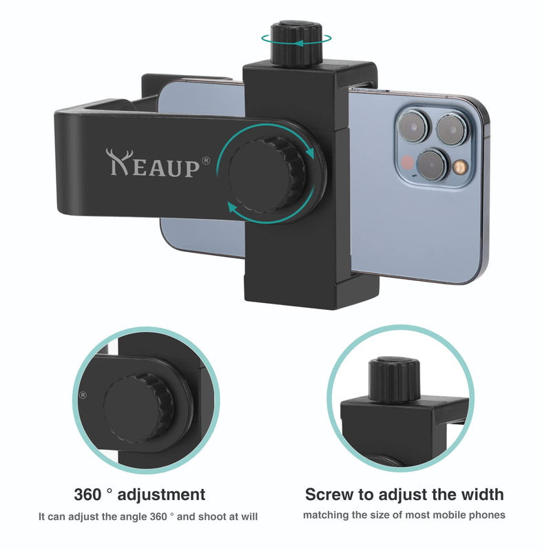 KEAUP Universal Cell Phone Holder Mount 360° Smartphone Compound Bow Adapter for Smartphone Camera 2 Installation Methods