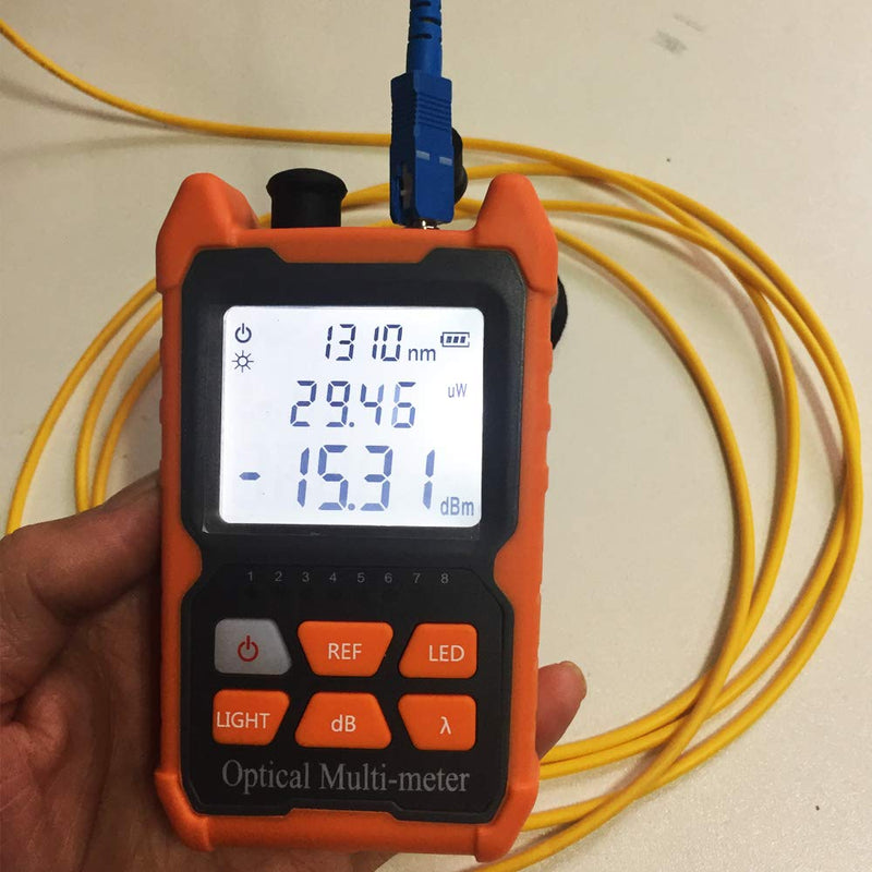 D YEDEMC Fiber Optic Cable Tester Portable Optical Fiber Power Meter FC/SC/ST Universal Interface Fiber Tester Built-in 1Mw Visual Fault Locator (OPM&VFL) OPM&VFL