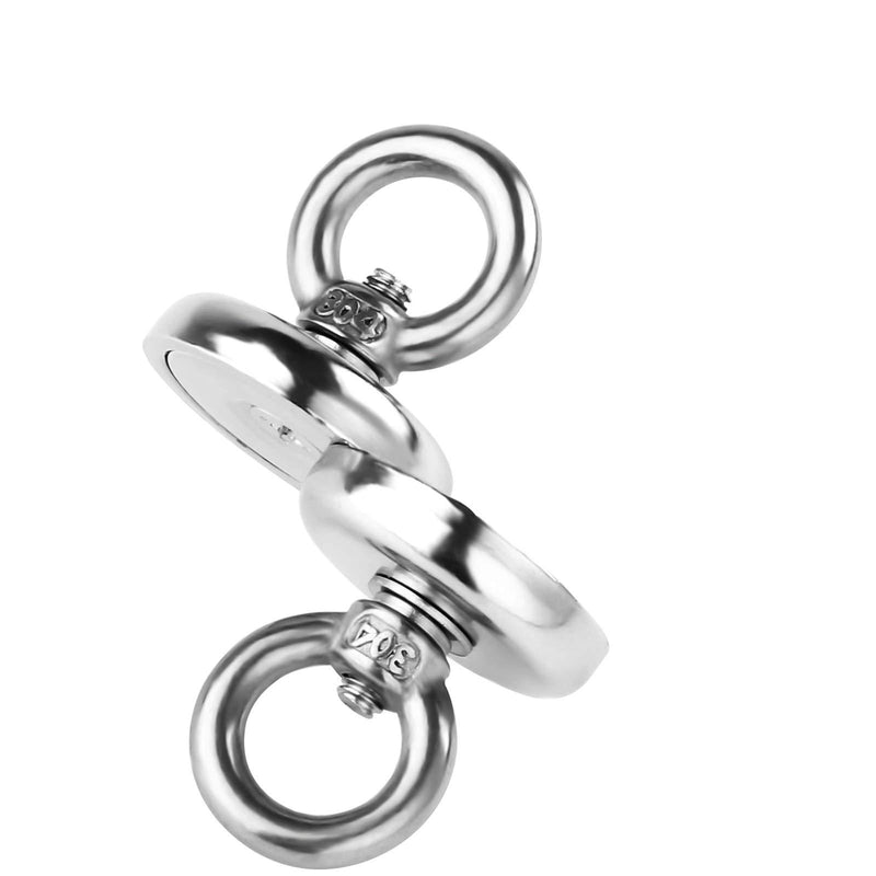 DIYMAG Magnetic Hooks, 40 lbs(18 KG) Pulling Force Rare Earth Magnetic Hooks with Countersunk Hole Eyebolt for Home, Kitchen, Workplace, Office and Garage, Pack of 10, Silver, DIY-NJ25-10P 40lbs Magnetic Hooks
