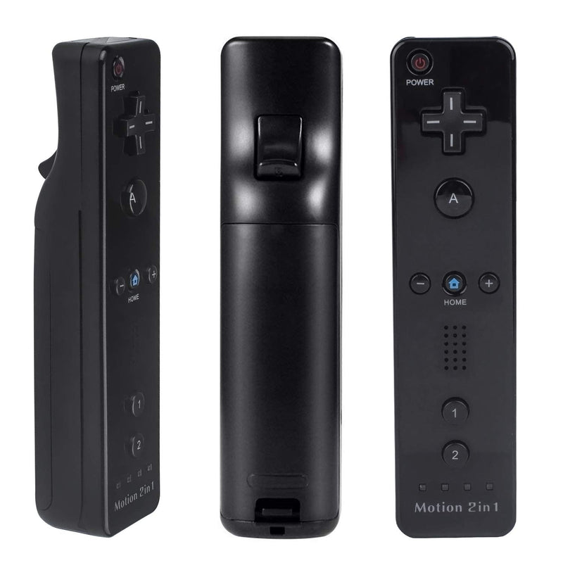 TechKen 2 Pack Remote Controller with Build in Motion Plus and 2 Nunchucks 2blacks
