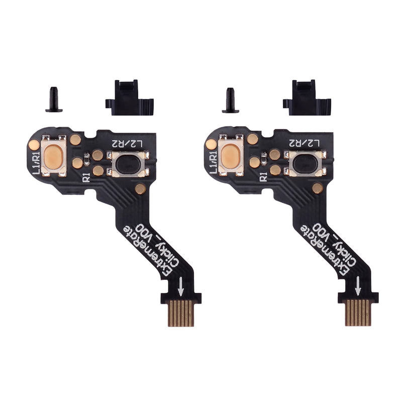 eXtremeRate Clicky Hair Trigger Kit for PS5 Controller BDM-010 & BDM-020 Shoulder Buttons, Custom Flashshot Trigger Stop Flex Cable for PS5 Controller For PS5 BDM-010 020 Clicky Hair Trigger Kit
