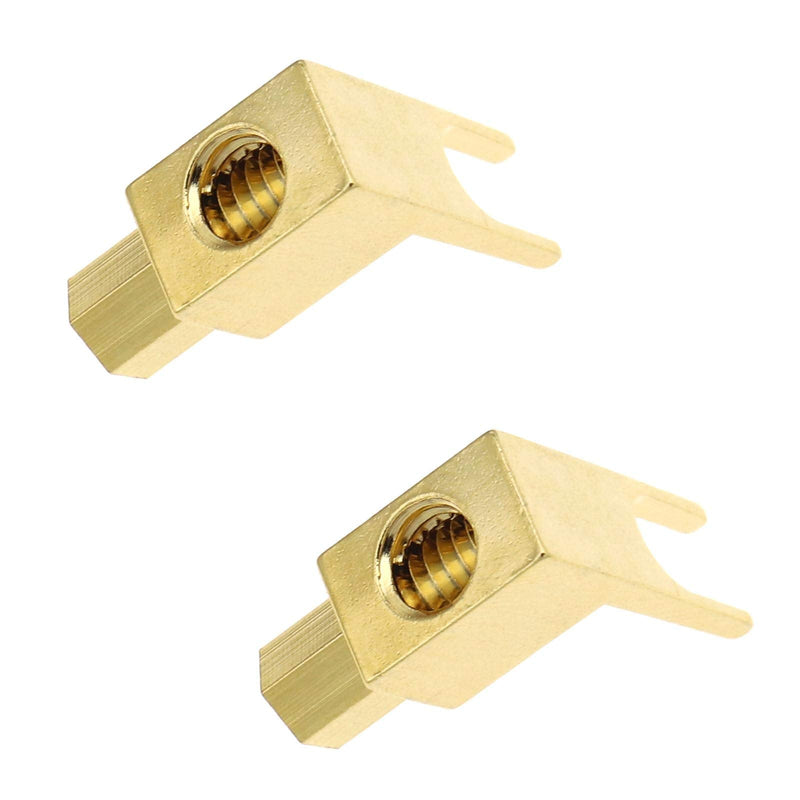 Creative-Idea 4pcs Brass Gold Plating Banana to Spade Adapter Connector 2 Screw-in Angles for Audio Cables Adapters